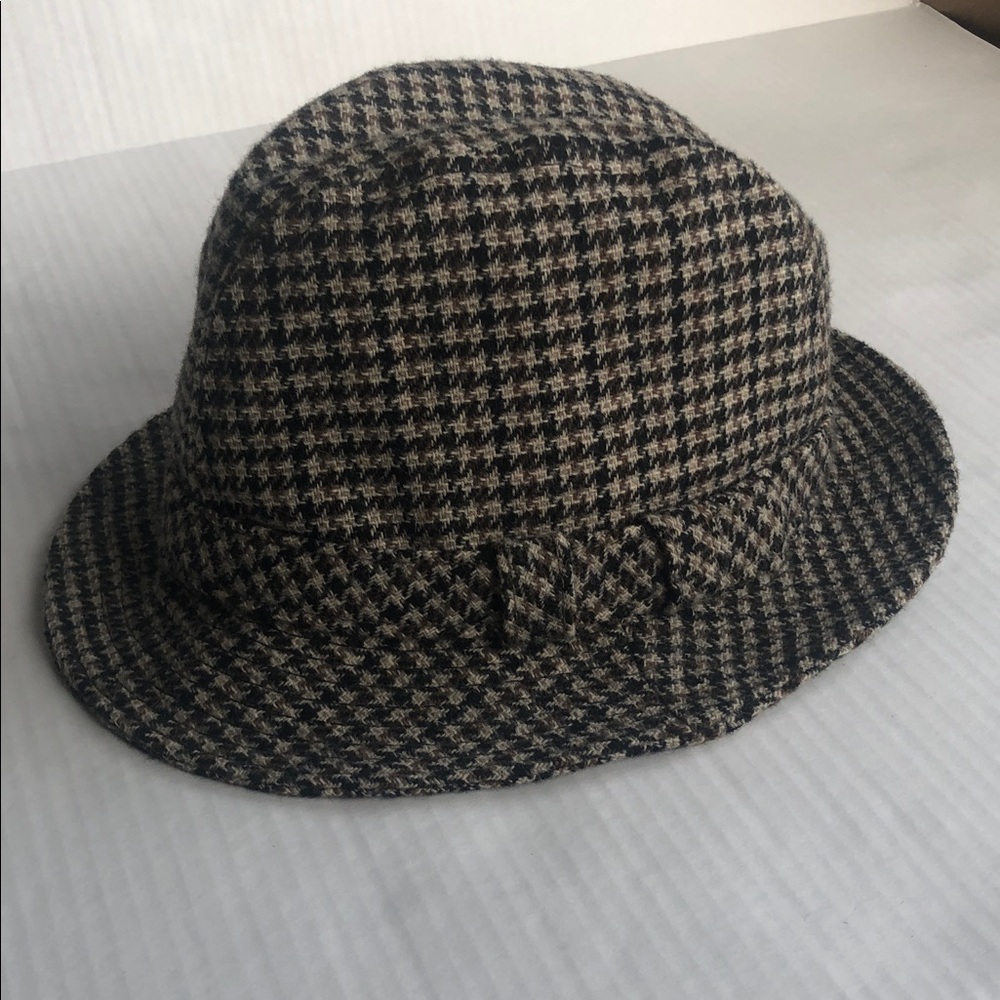 Country Gentleman Vintage Houndstooth Wool Fedora Size L